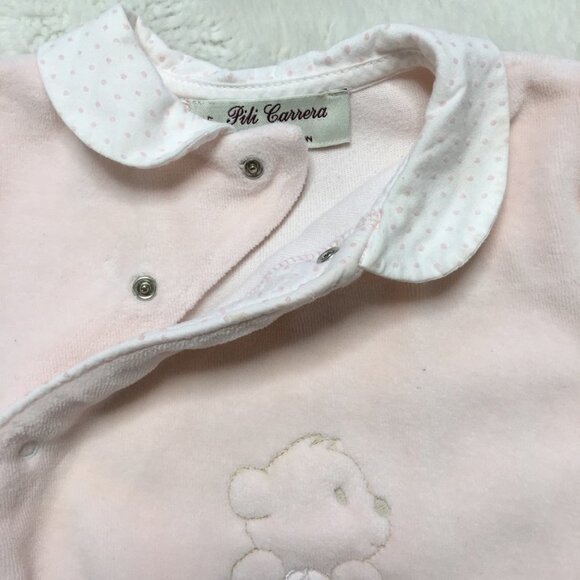 Pili Carrera Baby Girl Pink Footsie One Piece Pajama Size 3 Months - Picture 5 of 9
